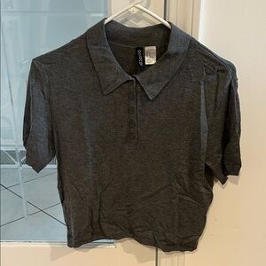 H&M Dark Gray Short Sleeve Polo Top